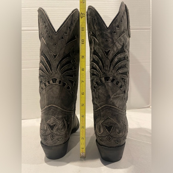 LAREDO Stevie Inlay Snip Toe Gray Distressed Western Cowgirl Boots Women’s 9 - Picture 3 of 5